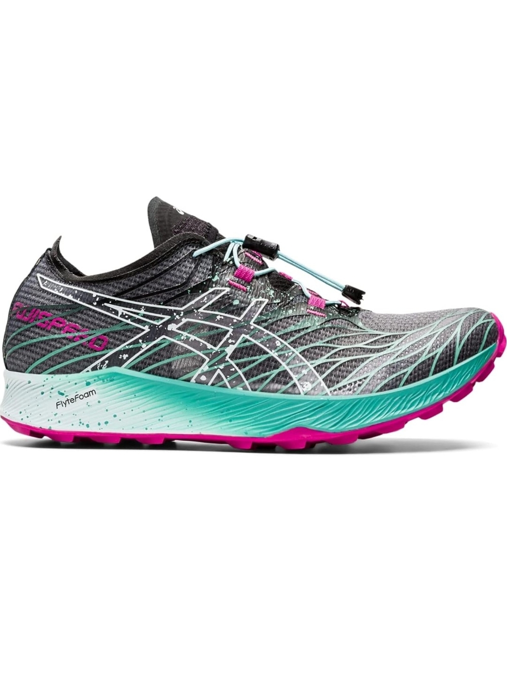 NWT ASICS FUJISPEED Trail Running Shoes Black Size 8 Women's